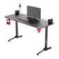 Ergonomic T-Shaped 55" PC Gaming Desk with Full Cover Mousepad - Black