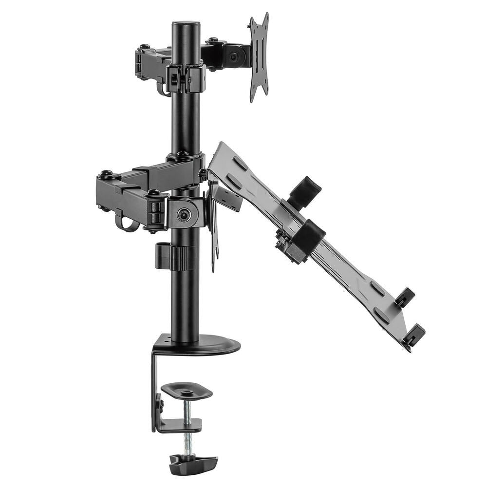 Monitor and Laptop Mount - Single Monitor Arm with Laptop Tray for 17" to 32" Screens