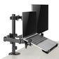 Monitor and Laptop Mount - Single Monitor Arm with Laptop Tray for 17" to 32" Screens