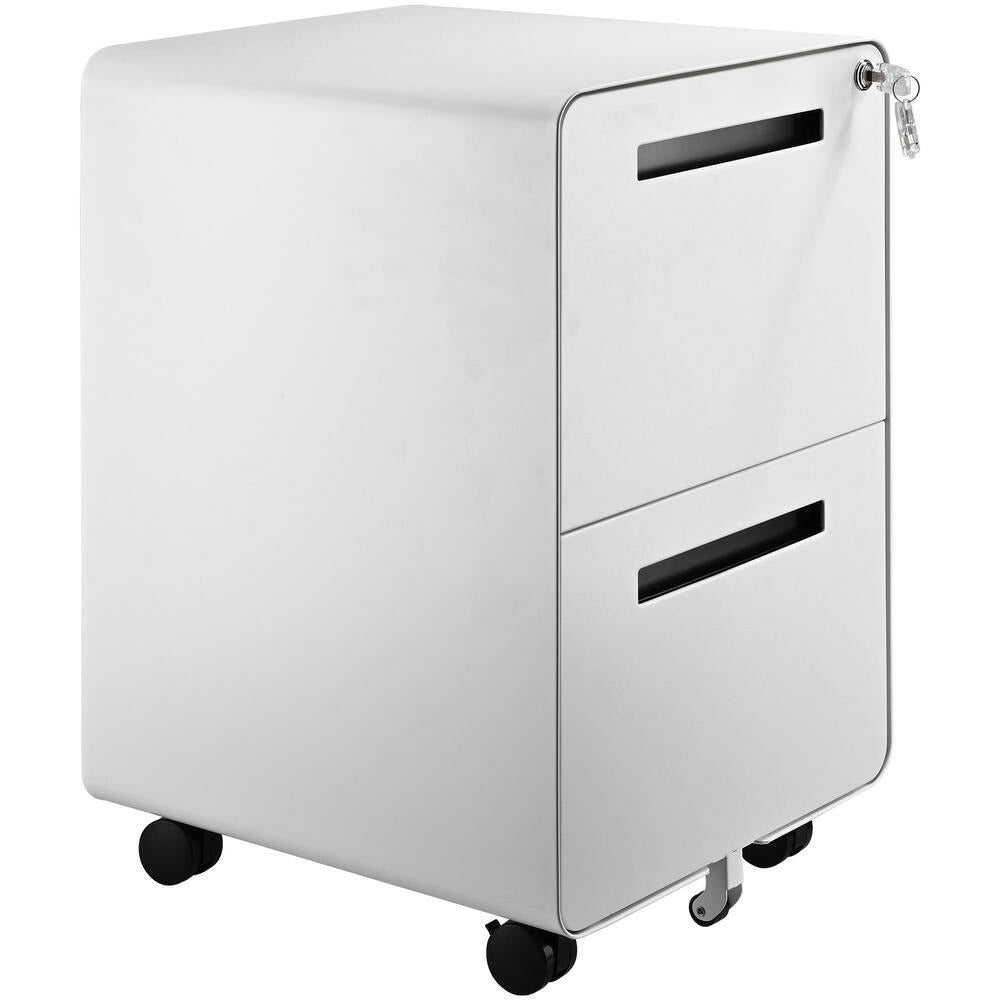 2-Drawer Mobile Steel Pedestal File Cabinet with Lock - (Gen 2)