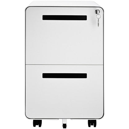 2-Drawer Mobile Steel Pedestal File Cabinet with Lock - (Gen 2)