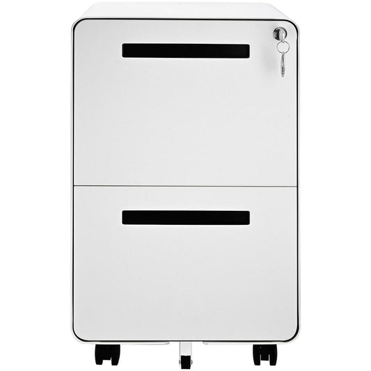 2-Drawer Mobile Steel Pedestal File Cabinet with Lock - (Gen 2)