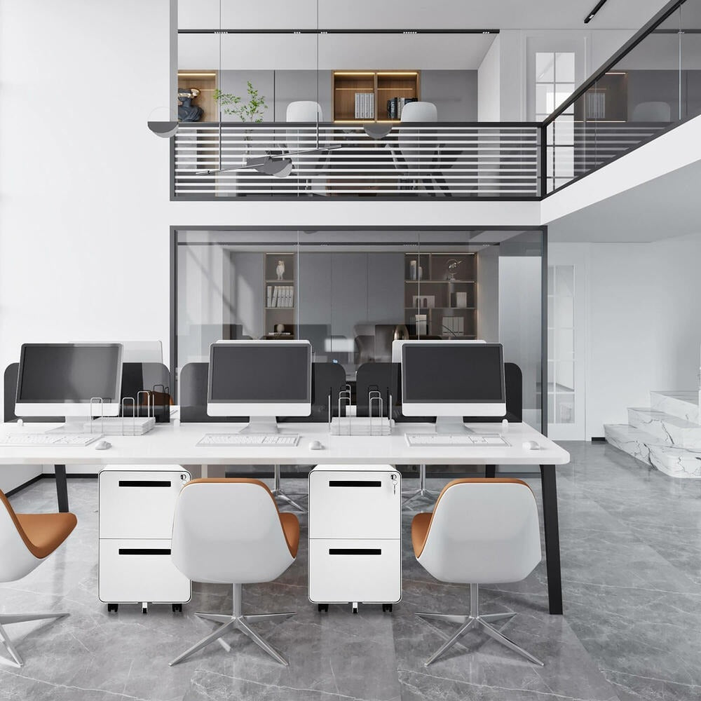 2-Drawer Mobile Steel Pedestal File Cabinet with Lock - (Gen 2)