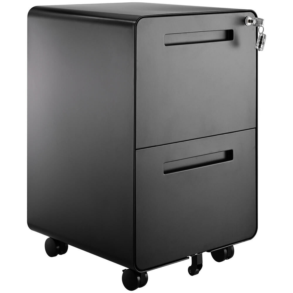 2-Drawer Mobile Steel Pedestal File Cabinet with Lock - (Gen 2)