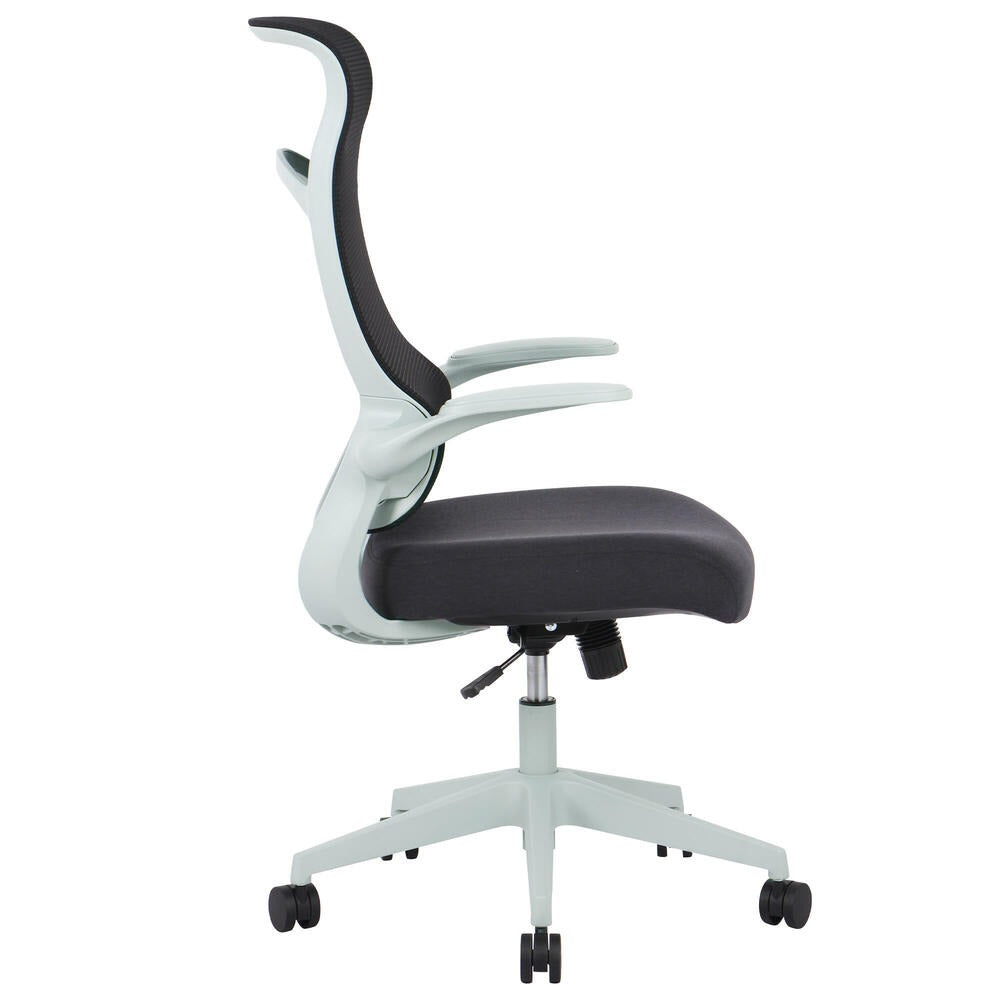 Chic Ergonomic High-Back Mesh Office Chair with Flip-Up Arms - Black