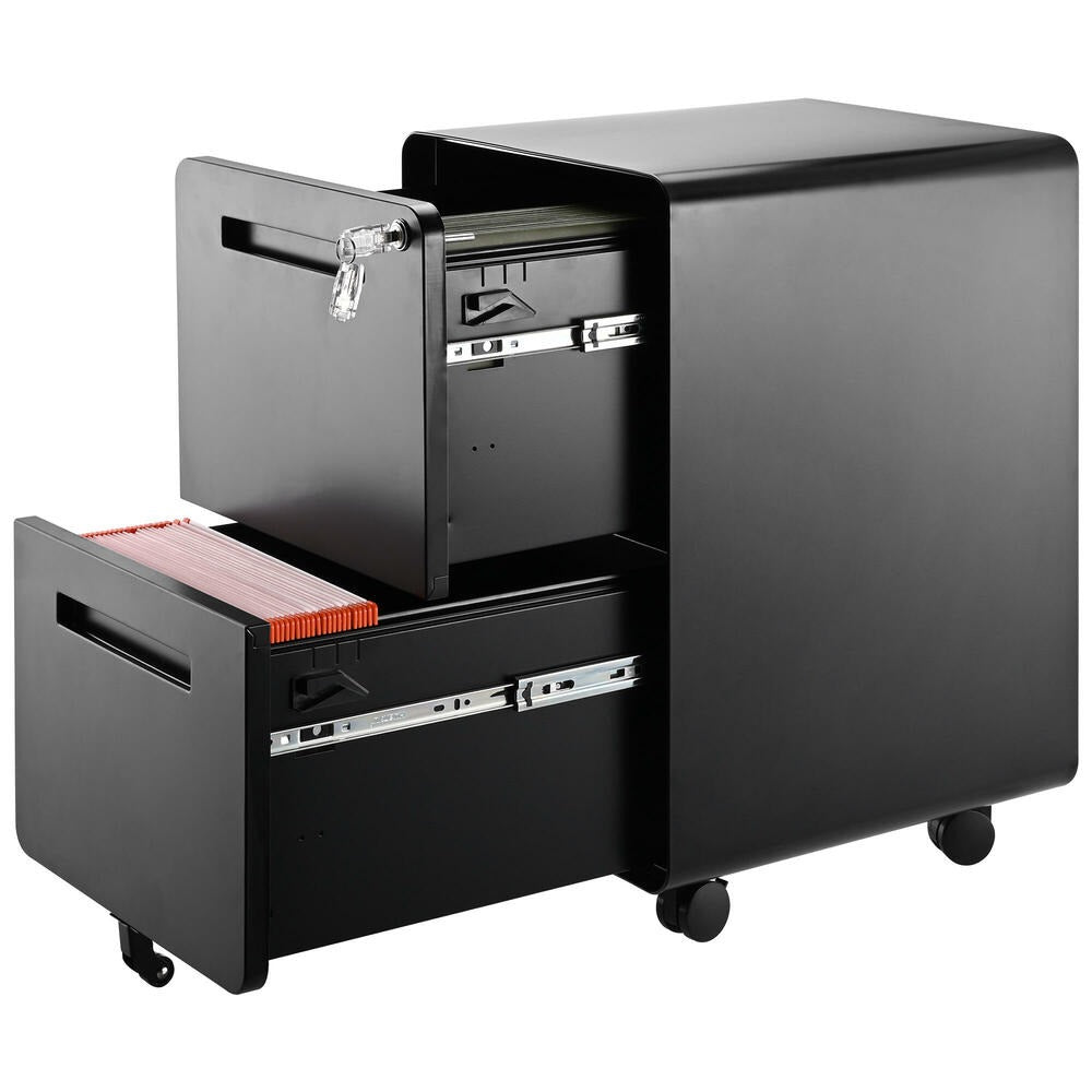 2-Drawer Mobile Steel Pedestal File Cabinet with Lock - (Gen 2)