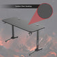 Ergonomic T-Shaped 55" PC Gaming Desk with Full Cover Mousepad - Black