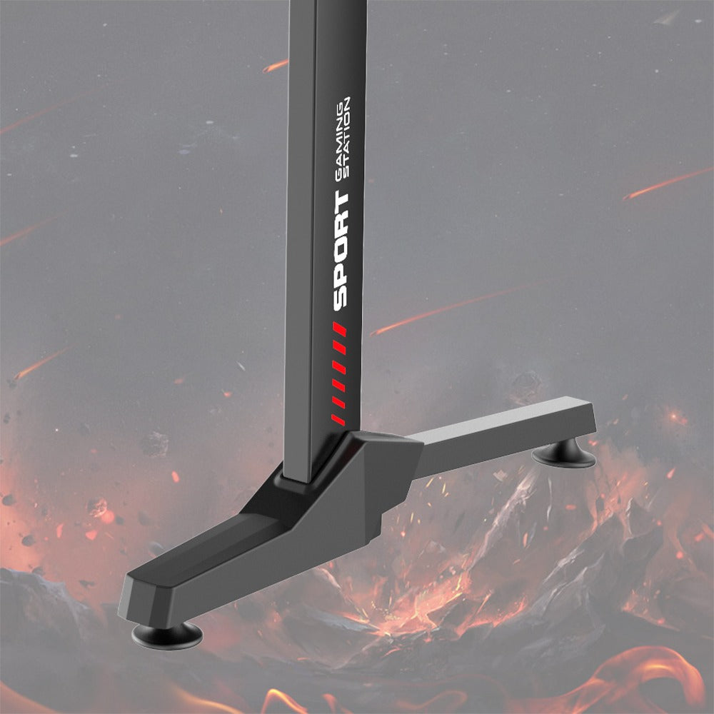 Ergonomic T-Shaped 55" PC Gaming Desk with Full Cover Mousepad - Black