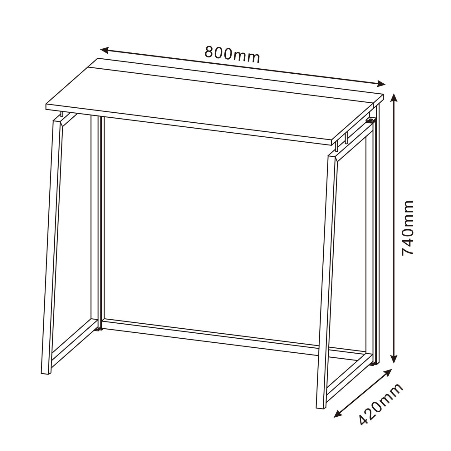 Compact No-Assembly Folding Desk for Small Space Office & Home